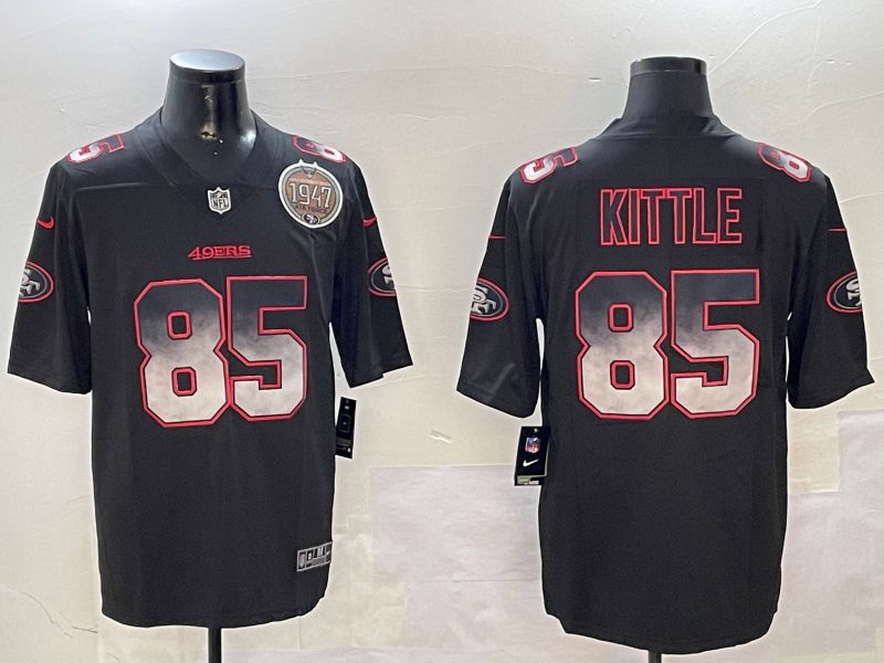 Men San Francisco 49ers 85 Kittle Black Nike Smoke Fashion 2024 Limited NFL Jersey style 2